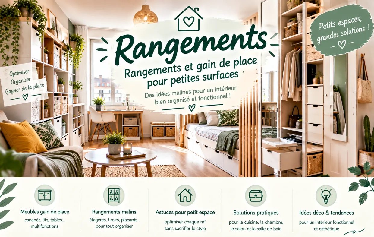 Rangements et gain de place : des idées pour mieux organiser votre intérieur