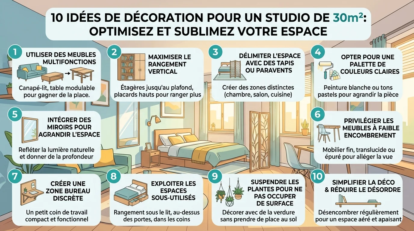 10 Idées Déco pour un Studio de 30m² : Optimisez et Sublimez Votre Espace