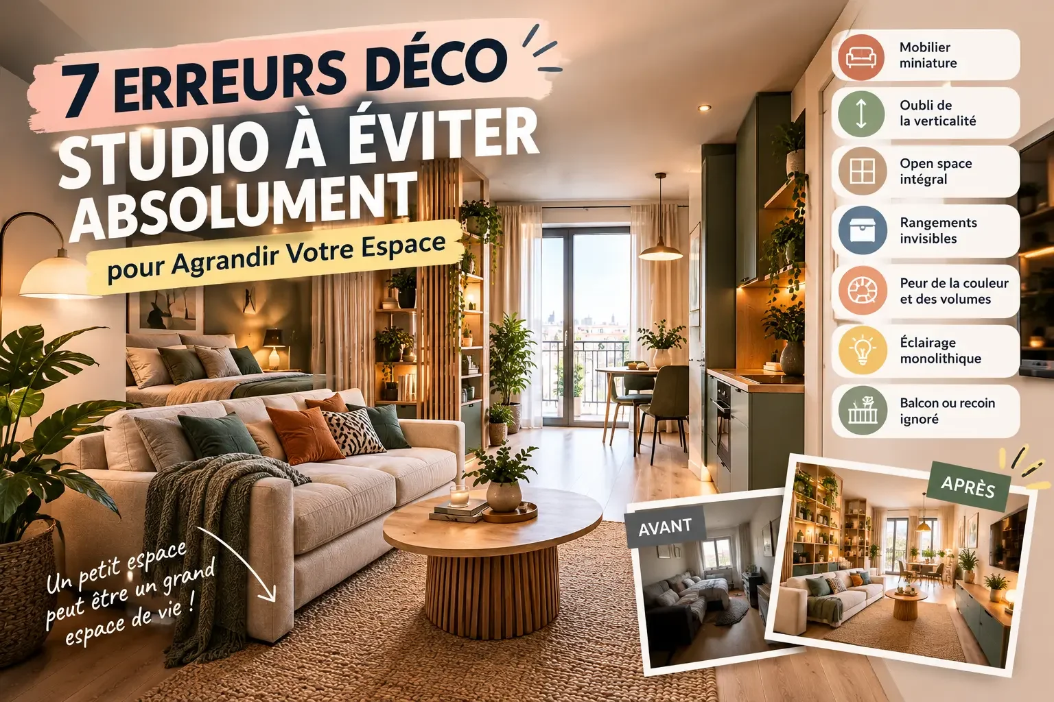 7 Erreurs Déco Studio à Éviter Absolument pour Agrandir Votre Espace
