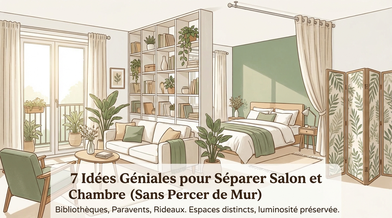 7 Idées Géniales pour Séparer Salon et Chambre (Sans Percer de Mur)