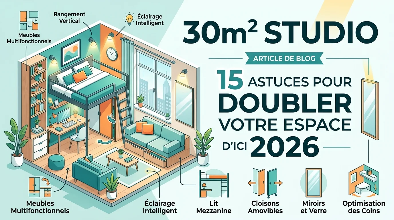 Studio 30m² : 15 Astuces pour Doubler Votre Espace en 2026