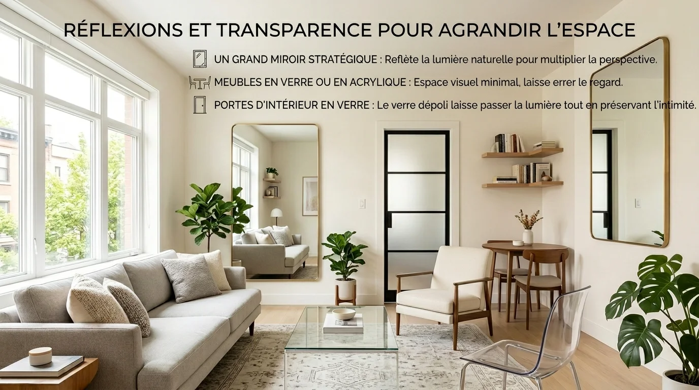 8. Les Reflets et la Transparence pour Agrandir l’Espace