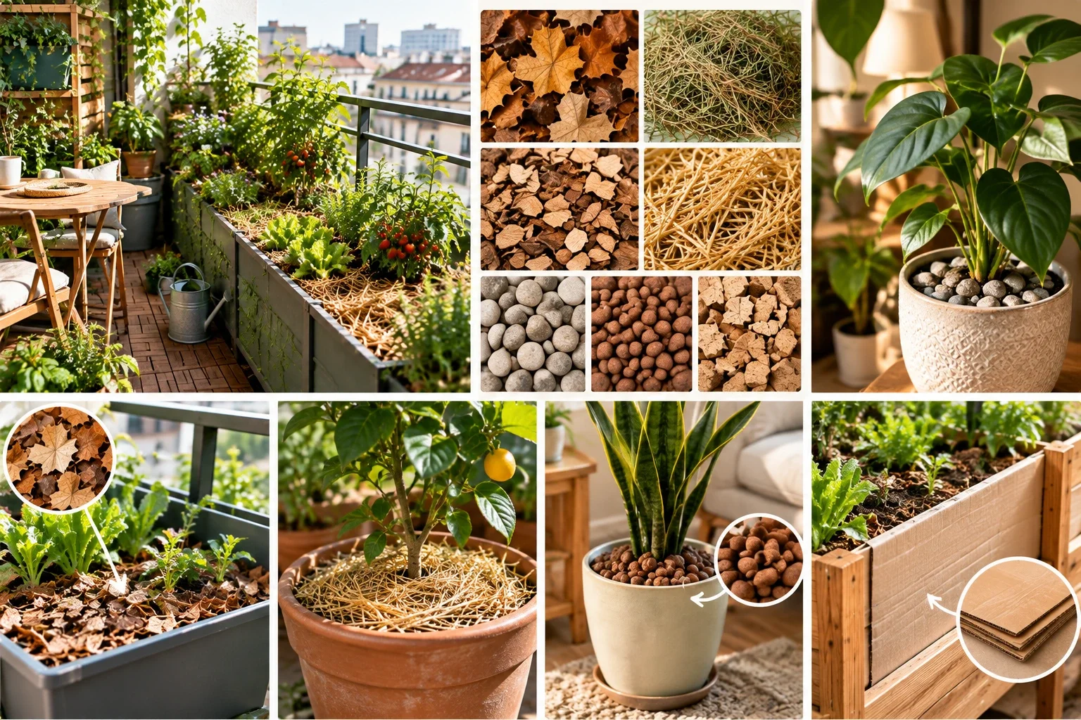 Paillage et Petites Surfaces : Adaptations pour Balcon et Studio