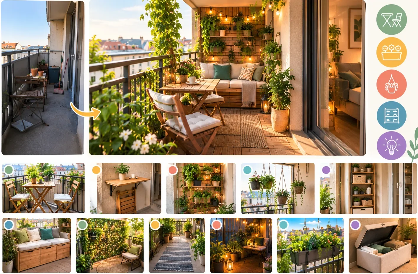 Transformez votre petit balcon en véritable pièce à vivre : 10 solutions anti-encombrement
