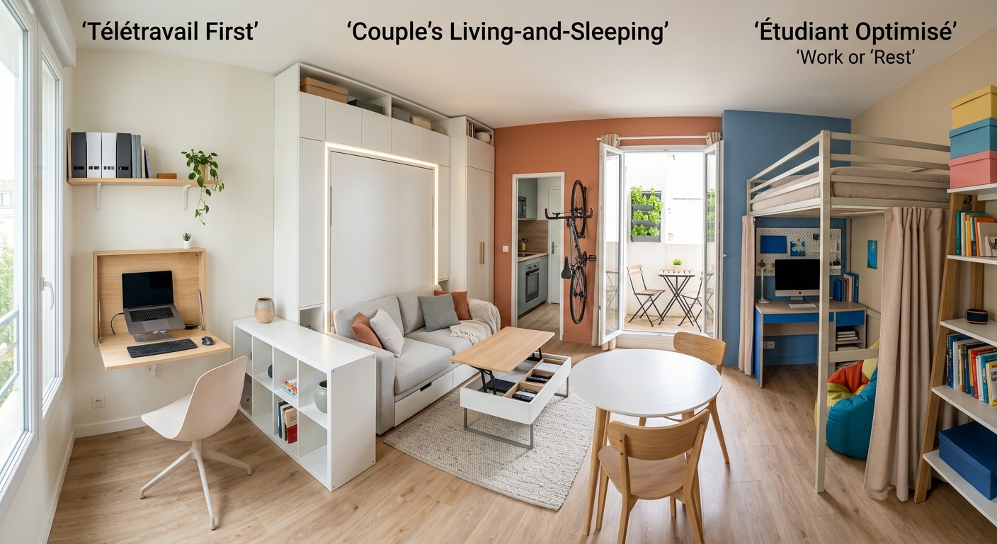 Cas d'usage : comment organiser concrètement un studio de 30 m²