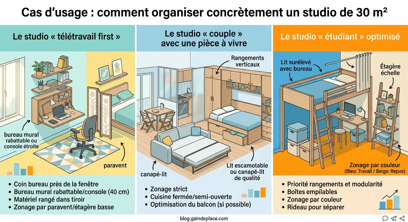 Créer des zones fonctionnelles dans un studio de 30 m² : le guide complet 2026